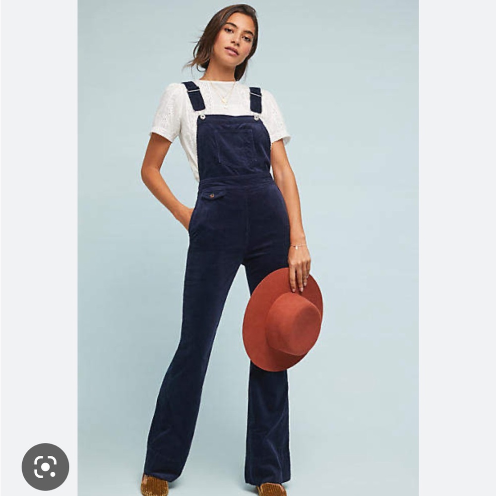 Pilcro and the Letterpress Corduroy Overalls dark purple